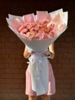 Букет гигант из кустовой пионовидной розы «Розовое счастье №4» — фото 2