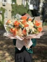 Авторский букет из микс цветов»Осенняя мелодия» — купить в Саратове с доставкой
