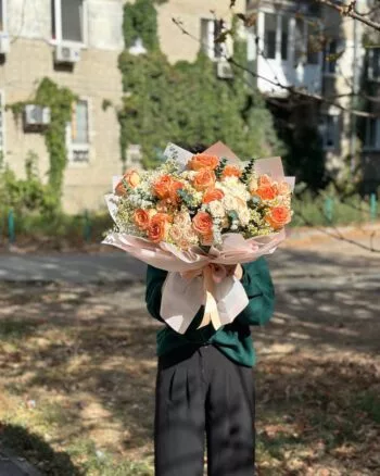Авторский букет из микс цветов»Осенняя мелодия» — фото 2