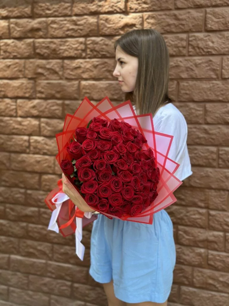 Букет из 51 красной розы — фото 2