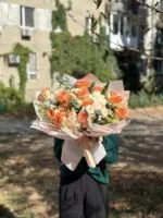 Авторский букет из микс цветов»Осенняя мелодия» — фото 3